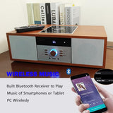 Nostalgic Bluetooth Stereo System for Home, Vintage Micro HiFi Systems CD Player,with Bluetooth Audio Streaming,FM Radio,USB Port,Aux-in,Earphone