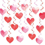 Valentines-Day Red-Pink Heart-Decorations Swirls Streamers - 16Pcs Galentines Romantic Decorations Special Night Decor, Mother'S Day Engagement Wedding Anniversary Party Favors Supplies