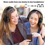 Audio Splitter, Sapphireblue&Gold-Plated 8 Feet 3.5Mm Male To 2 Male Audio Splitter, Trs Stereo Jack Headphones Adapter Cable For Smartphone, Computer, Mp3, Earphone, Speakers