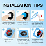 Watch Screen Protector For Amazfit Balance 2, With Auto-Alignment Installation Frame, 9H Hardness Tempered Glass Screen Protective Film And Hard Pc Protective Case (Black)