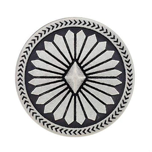 10 Pieces Diamond Flower Metal Shank Buttons. 25Mm (1 Inch) (Antique S