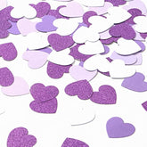 Purple White Lavender Heart Confetti - 300Pcs Valentines Mothers Day Decor Glitter Paper Dots Bridal Baby Shower Wedding Bachelorette Engagement Birthday Party Table Decorations