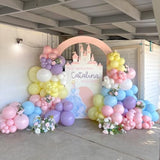 Pastel Princess Balloon Arch Garland Kit For Macaron Balloon For Girls Spring Once Upon A Time Princess Castle Birthday Baby Shower Birthday Party Decorations (Pastel)