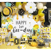 Happy 1St Bee Day Backdrop First Bee Day Birthday Party Decorations Girl Boy So Sweet To Bee One 1St Birthday Decor Bumble Bee Balloons Fun To Bee One Baby Shower