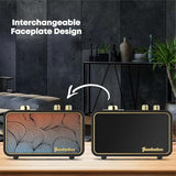 Retro Bluetooth Speaker, Wooden Portable Wireless Speaker with Subwoofer, Rotary AM/FM Radio Tuning Dial, Wireless Streaming, Vintage & Elegant