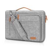 MOSISO 360 Protective Laptop Shoulder Bag, 15-15.6 inch Computer Bag Compatible with MacBook Pro 16, HP, Dell, Lenovo, Asus Notebook, Side Open Laptop Sleeve with 3 Front & 1 Back Pockets, Gray