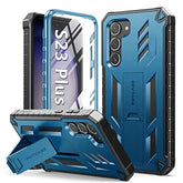 For Samsung-Galaxy S23+Plus Case: Dual Layer Protective Textured Cover & Rugged Tpu Shell With Kickstand | Military Grade Drop Protection | Heavy Duty Cell Phone Protector(Blue)