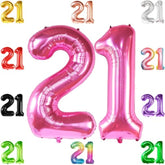 , Hot Pink 21 Balloons Number - 40 Inch | Pink 21St Balloons For Her | 21St Birthday Decorations For Girls | Happy Anniversary Decorations | Pink Birthday Decoration