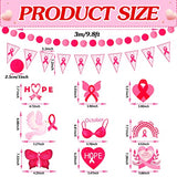 5 Pcs Breast Cancer Awareness Banner 118" Pink Ribbon