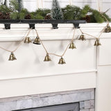 Christmas Decorations -Bells Christmas Garland-Rustic Bells Garland Banner For Christmas Tree Mantle Fireplace And Wall Decor