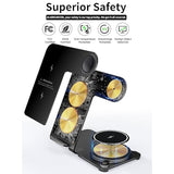 Wireless Charger, Aluminum Alloy 3 In 1 Wireless Charging Station For Apple Iphone/Iwatch/Airpods,Iphone15 14,13,12,11 (Pro, Promax)/Xs/Xr/Xs/X/8(Plus),Iwatch8/7/6/Se/5/4/3/2,Airpods 3/2/Pro