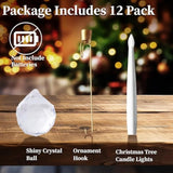 Christmas Tree Candles Lights With Remote - 12 Pack Led Flickering Flameless Candle Lights For Christmas Tree Decoration, Holiday Decoration & Home Party Decor, Crystal Ball