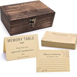 Wooden Share Love & Memories Box With 50 Pcs Share A Memory Cards For Celebration Of Life Decorations - Elegant Keepsake For Funerals, Weddings, Birthdays & Graduations - Heirloom Storage Box