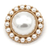 25Mm Retro Women Coat Gold Metal Pearl Buttons, For Clothes, Sweaters,