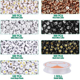 1900Pcs 7-Color Round Letter Beads 4×7mm with Elastic String for Jewelry Making