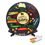 Vinyl Record Birthday Decorations, Happy Birthday Party Favor Sign Poster, Large Guest Book 11.6" X 11.6"