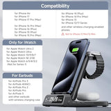 Charging Station For Iphone, 703A, Wireless Charger For Iphone 16/15/14/13/12/11 Series, For Apple Watch 10/Ultra 2/9/8/7/6/5/Se 2, For Airpods Pro 2/4, Travel Foldable And Portable