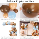 Boho Bear Balloon Garland Kit: 156pc Dusty Blue & Brown