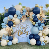 93pcs Navy Blue & Gold Balloon Garland Kit for Baby Shower, Birthday and Graduation