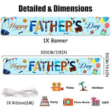 Happy Fathers Day Banner Decorations - Father Day Party Supplies Backdrop, Large Fabric Poster Father's Day Yard Decorations for Indoor Outdoor Garden (Playful Collage)