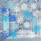 Winter Snowflake Hanging Swirl Decorations, 30Pcs Christmas Glitter Snowflakes Hanging Swirls Ornaments Ceiling Streamers For Xmas Winter Wonderland Frozen New Year Wedding Baby Shower Party Supplies