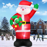 12 Ft Giant Christmas Inflatable Santa Claus Outdoor Decorations Built-In Led Lights, Large Inflatable Santa Blow Up Yar