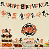 Bike Birthday Party Decorations Orange And Black Bicycle Motocross Par