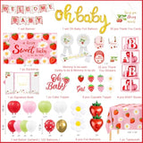 Strawberry Baby Shower Decorations, Balloon Arch Backdrop Banner Tablecloth Cake & Cupcake Toppers Boxes Mom To Be Sash Kit For Girl Berry Sweet Baby Shower Decorations