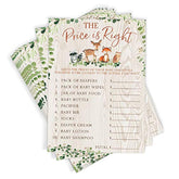 Baby Shower Games – The Price Is Right Game For Boy Or Girl, Woodland Forest Animals Theme, 50 Cards
