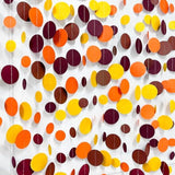 46Ft Fall Party Decorations Polka Dots Garlands Orange Yellow Burgundy Brown Hanging Paper Circle Dots Streamer For Birthday Wedding Baby Shower Fall Autumn Thanksgiving Harvest Party Decor Supplies
