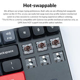 K1 Pro Tkl Layout Ultra-Slim Qmk/Via Custom Bluetooth Wireless/Usb Wired Mechanical Keyboard With Hot-Swappable Low-Profile Gateron Brown Switch, Rgb Backlit Pbt Keycaps For Mac Windows Linux