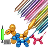 100Pcs 260 Long Balloons Kit With Pump, Shiny Metallic Latex Twisting Balloon For Balloon Animals, Magic Balloons For Birthdays Wedding Party Decorations Multicolor