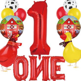 Farm Animal Balloon Set: Cow, Pig, Duck, Rooster - First Birthday Decor