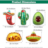 5Pcs Cinco de Mayo Balloons, Mexican Fiesta Balloons