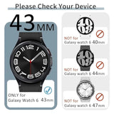 3 In 1 Bling Screen Protector For Galaxy Watch 6 Classic 43Mm With Tempered Glass, Plating Hard Pc Bumper Silvery Full Protective Gems Cover For Samsung Watch 6 Classic Sm-R950