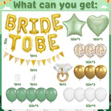 20pcs Sage Green Bridal Shower Kit with Balloons, Banner & Party Favors