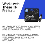 910 Black Ink Cartridge | Works With Officejet 8010, 8020 Series, Officejet Pro 8020, 8030 Series | Eligible For Instant Ink | 3Yl61An