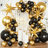 Black And Gold Balloons Garland Arch Kit, Black Gold Confetti Balloons For Birthday Retirement Bachelor Party Halloween Christmas New Year'S Eve Graduation Anniversary Decorations