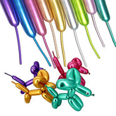 100-Pack Metallic 260 Twist Balloons for Animals, Modeling & Party Decorations