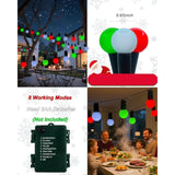 Battery Powered Christmas Lights Indoor, 18.9Ft Christmas Decorative Light With 50 Led Red White Green Globe Fairy Light