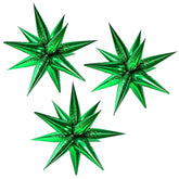 3pcs 26inch Green 3D Explosion Star Foil Balloons Starburst Birthday Wedding Party Decor