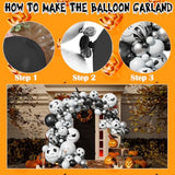 108pcs Halloween Balloon Arch Kit with Skull & Ghost Balloons Party Decorations