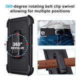 Heavy Duty Kickstand Phone Case for iPhone 14 Pro Max Black Belt Clip