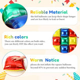 36 Pcs Brothers Birthday Decorations Balloons Brick Square Foil Balloons Wall Backdrop Arch Kit Double Sided Metallic For Cartoon Video Game Party Supplies(Red Green Blue Yellow)