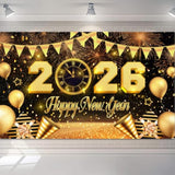 Happy New Year 2026 Banner Backdrop Party Decorations New Years Eve Supplies