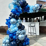 Blue & Silver Balloon Set: 35pcs Metallic Confetti Balloons