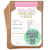 Baby Shower Advice Cards, Baby Prediction Cards, Girl Baby Shower Decorations, Babyshower Games For Girls, Mason Jar Design (Set Of 50)
