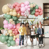 Retro Balloon Arch Kit, 125 Pcs Sage Green, Dusty Pink, Beige, White, Apricot, Blush Pink Latex Balloons For Boho Birthday, Wedding, Baby Shower Party Decor