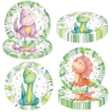 48Pcs Baby Dinosaur Paper Plates Dinosaur Birthday Party Decorations Dino Theme Tableware Decorations For Dino Roar Party Baby Shower Supplies, 7.1 Inches