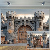 10X8Ft Castle Backdrop Medieval Vintage Castle Boys Birthday Party Photography Background Knight Themed Event Decor Photo Booth Supplies Wall Decor Banner
